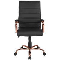 Fauteuil direction pivotant cuir noir dossier haut-Chaise de bureau contemporaine
