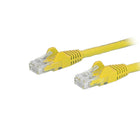 StarTech  Câble de raccordement Ethernet Cat6 avec connecteurs antiaccrochements RJ-45, jaune, 1 pi (N6PATCH1YL)-Protecteurs de pinces pour connecteur RJ-45 empêchant les câbles de s’accrocher et de se briser pendant l’installation