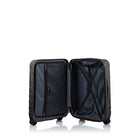 Champs - Ensemble de bagages rigide extensible 3 pièces Linen - Noir-Poignées supérieures et latérales