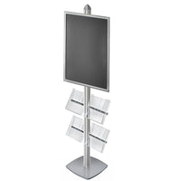 Azar Displays – Support d’affichage sur pied pour brochures (300292-SLV)-Porte-document
