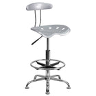 Flash Furniture – Tabouret de dessinateur éclatant de 30,5 po avec siège tracteur, argenté (LF215SILVER)-Finition argent