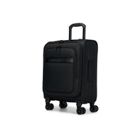 Bugatti -  Madison - Valise de cabine souple 21 -5 po ABS - Incluant un sac pour les vêtements uses - Noir-Noir/Polyester avec bande de cuir vegetalien