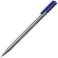 StaedtlerMD – Stylos à pointe poreuse Triplus Fineliner, pointe de 0,3 mm, bleu-Corps triangulaire léger et ergonomique permettant une écriture sans effort et sans fatigue