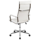 Flash Furniture Chaise De Bureau Pivotante Exécutive Nervurée Leathersoft-Blanc (BT20595H1WH)-Siège rembourré avec mousse ignifuge CAL 117