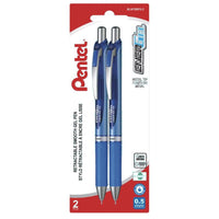 Pentel - Stylos EnerGel à gel liquide – 0,5 mm – bleu – paquet de 2-Conçue pour intégrer les meilleures qualités de l’encre liquide et de l’encre gel