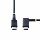 StarTech - Câble de charge USB-A vers USB-C coudé 60 W de 1 po - Noir-Puissance de 60 W