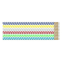 Crayons Top Notch Teacher Products Chevron Chic #2 - Paquet de 144-Crayons ronds de qualité en bois No. 2