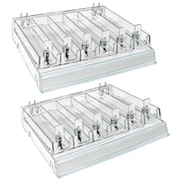 Azar - Clair 6 Diviseur de compartiment Bac Cosmetic Tray avec pousseurs - Paquet de 2-Vendu en paquets de: 2