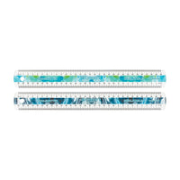 Westcott 'Coups de Pinceau" Non-Briser la Règle, 30cm, Assortis-Motif de coup de pinceau mis en évidence à travers le centre de la règle
