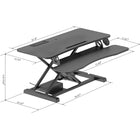 Rocelco - Élévateur de bureau électrique EDR de 37,4 po de large avec portée verticale améliorée et AC-USB - Noir-Le plateau de clavier fixe pleine grandeur de 31,8  pox 11,8 po peut contenir un clavier ou un ordinateur portable
