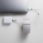 CJ Tech - Câble de recharge micro USB avec gestion de câble magnétique 6 pi - Blanc-Idéal pour une utilisation à la maison, en voiture ou au bureau pour garder les câbles bien en place et bien rangés