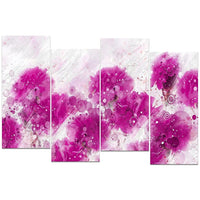 Designart – Art imprimé sur toile, pissenlits roses, 4 panneaux, (PT3412-2-271)-Impression