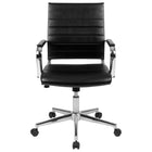 Flash Furniture Chaise De Bureau Pivotante Exécutive Nervurée Leathersoft-Noir (BT20595M1BK)-Chaise de bureau moderne