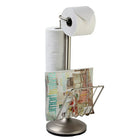 Support pour papier toilette, nickel satiné-Espace de rangement pour 3 rouleaux supplémentaires