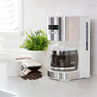 Kenmore - Cafetière programmable Aroma Control de 12 tasses - blanc/acier inoxydable-Minuterie programmable pour infuser automatiquement à l'heure de votre choix