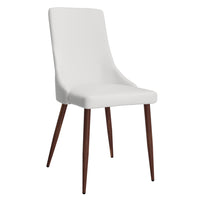 WHI - Chaise, Jeu de 2 en Similicuir et Métal - Blanc-Style moderne de mi-siecle