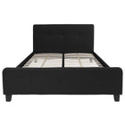 Flash Furniture - Grand lit plateforme tapissier capitonné Tribeca - tissu noir-Lit plateforme