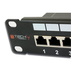 Techly – Panneau UTP 16 ports de 19 po, Cat.5E-Terminaisons solides et résistantes pour le câblage en cuivre avec contacts en or