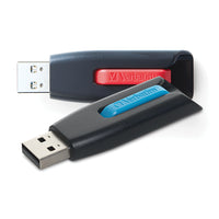Verbatim - Store 'n' Go V3 Clé USB 3.2 Gen 1 64 Go - Rouge/Bleu - Paquet de 2-Capacité de stockage de 64 Go