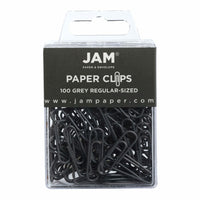 JAM PAPER - Colore norme 1" Trombones, Gris, 2 Paquets de 100-Couleur : Gris fonce
