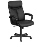 Flash Furniture - Fauteuil de bureau pivotant de luxe à dossier élevé, cuir noir-Rembourrage en LeatherSoft noir