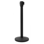Wamaco Stanchion Post avec 6' Ceinture rétractable, Noir/Jaune-Poteau en acier enduit de poudre noire mate avec ceinture de tissu