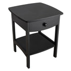 Winsome – Table de bout/chevet arrondie avec tiroir, noir-Simple et élégante, cette table de chevet offre suffisamment d’espace pour tous vos accessoires de nuit. Grâce à son design lisse et arrondi, cette table s’adapte à tout décor de chambre à coucher. Assemblage nécessaire.