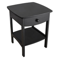 Winsome – Table de bout/chevet arrondie avec tiroir, noir-Simple et élégante, cette table de chevet offre suffisamment d’espace pour tous vos accessoires de nuit. Grâce à son design lisse et arrondi, cette table s’adapte à tout décor de chambre à coucher. Assemblage nécessaire.