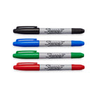 Sharpie - Marqueurs indélébiles à pointe double, couleurs variées, Paquet de 4-Permanent sur la plupart des surfaces où il est difficile d'écrire