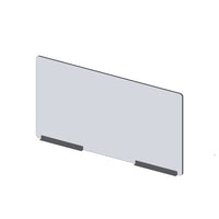 Mark Maker Modular Sneeze Guard Front - 1/4" Clear Acrylic with 42" W x 23.5" H panel - two 12" bottom rails - no pass through-Attach modular panel sides to extend the length of your divider using Plastic Living Hinges (Flex Hinges).