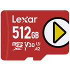 Lexar - PLAY carte microSDXC UHS-I - 512 Go - Rouge-Compatible avec les appareils de jeu portables, les smartphones et les tablettes y compris for Nintendo-Switch, Steam Deck, ASUS ROG Ally, Lenovo Legion Go 