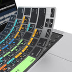 JCPal VerSkin Avid Media Composer Protecteur de clavier pour MacBook Pro 14"/16" (2021/2023), MacBook Air 13"/15" (2022/2023/2024)-Fabriqué à partir d'un matériau en silicone noir semi-transparent
