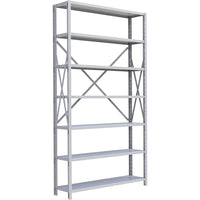 Metalware – Étagère enclenchable RK301, 7 tablettes, 48 x 24 x 88 po, gris pâle-Système de tablettes ajustables offrant un espace de rangement solide, mais économique qui convient à vos besoins