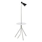 Eglo - Policara lampe de plancher avec interrupteur à levier - 63" - nickel mat-Lampe de plancher