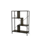 Homeworks Étagère à 4 niveaux 31.5 po (w) x 12 po (d) x 44.8 po (h)-étagère autoportante décorative
 Cadre noir: revêtement en poudre de tube d'acier
 Etagère en noyer foncé: panneau PB avec mélamine à grain de bois
