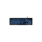 Aluratek - Clavier rétroéclairé à DEL USB tricolore à gros caractères-Multimédia intégré et touches de raccourci d'accès rapide pour votre commodité - e-mail, page d'accueil, favoris, lecture/pause, précédent, suivant, arrêt, et plus