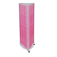 Azar Displays – Présentoir de plancher à panneaux perforés sur 3 côtés et à roulettes, 60 x 16 po, rose (700451-PNK)-Le présentoir est préassemblé