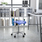 Flash Furniture – Tabouret tracteur éclatant de 25,75 po, bleu nautique (LF214ANTCLBLUE)-5,5 po Réglage de la plage de hauteur