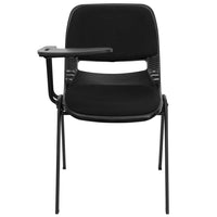 Flash Furniture – Chaise coquille ergonomique rembourrée avec tablette rabattable à droite, noir (RUTEO101PADRTAB)-Chaise à accoudoir-tablette multi-usages