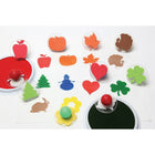 Centre Enterprises Ready2Learn Géant des Fêtes Timbres-Chaque tampon a des flèches directionnelles sur les disques en plastique transparent pour un alignement parfait de l'image à chaque fois ! Les timbres sont également étiquetés pour une identification rapide.