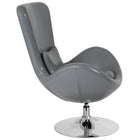 Chaise d’appoint salon-réception de série Œuf en cuir gris (CH-162430-GY-LEA-GG)-Rembourrage en LeatherSoft gris