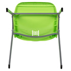 Flash Furniture - Chaise coquille verte, empilable et ergonomique de la série HERCULES avec cadre gris-Finition de cadre enduit de poudre grise avec patins en plastique