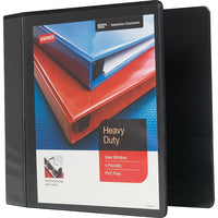 Staples® – Reliure de présentation robuste à anneaux en D, 4 po, noir-Anneaux blocables qui s'ouvrent facilement et tiennent les feuilles de façon sécuritaire
