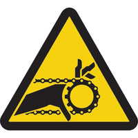 Accuform Signs - Étiquettes De Sécurité Avertissement Iso - Danger De Piégeage Par Chaîne D'Entraînement, 4po x 4po, Vinyle-Type d'affichage Adhésif