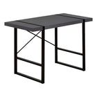Monarch Specialties - 7660 Bureau 48 po L - Gris Moderne/Metal Noir-Bureau d'ordinateur d'inspiration industrielle avec un dessus de bureau à panneaux épais au fini gris moderne