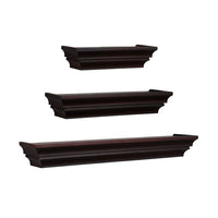 Nexxt – Tablettes murales Madison, ensemble de 3, profondeur de 4,75 po, longueur de 12, 16 et 24 po, expresso-Ensemble: livré avec un total de 3 étagères murales de tailles différentes