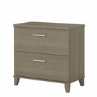 Bush Furniture - Classeur latéral à 2 tiroirs Somerset - Gris cendré-Les tiroirs du classeur latéral 30" L x 17" P x 29" H logent des documents de format légal, lettre, et A4