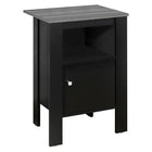 Monarch Specialties - 2134 Table D'Appoint - Table De Chevet Noir/Dessus Gris-Comportant simultanément un look classique et naturel, cette table de nuit peut également être utilisée en tant que table de bout ou de table d'appoint.