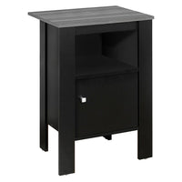 Monarch Specialties - 2134 Table D'Appoint - Table De Chevet Noir/Dessus Gris-Comportant simultanément un look classique et naturel, cette table de nuit peut également être utilisée en tant que table de bout ou de table d'appoint.