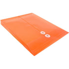 JAM Paper Enveloppes à ouverture au sommet, fermeture à bouton plastique et ficelle, 9 3/4x11 3/4 po, orange, 12/paq.-Expansibles à 1 po